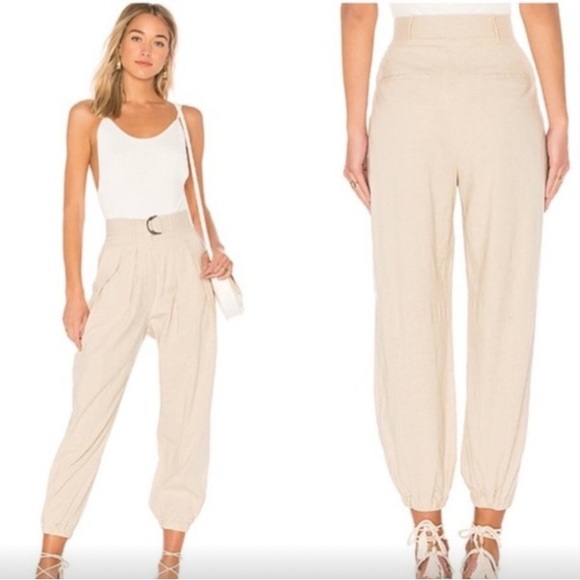 Tularosa Melina Linen Jogger in Oatmeal Size Large - Picture 5 of 10